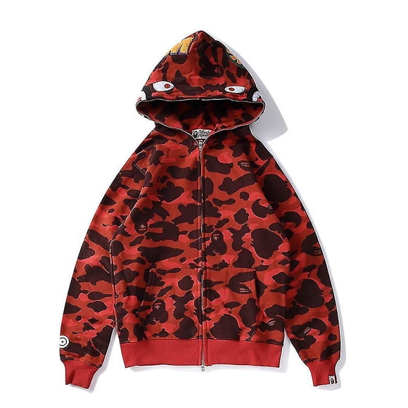 Chandail à Capuchon Bape Shark, Marque Mode, Cardigan Veste à Fermeture Éclair Complète avec Poches - SHUNJING