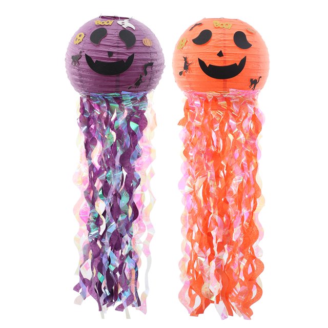 2pcs Halloween Paper Lanterns Hanging Lanterns Party Haunted Houses Decoration
