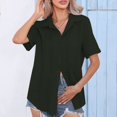 thumbnail image 2 of Birdeem Fashion Woman Causal Button Solid Blouse Short Sleeve T-Shirt Summer Tops, 2 of 12