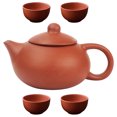 thumbnail image 2 of 1 Set Handmade Antique Teapot Purple Sand Teapot Ceramic Teapot Pu-erh Tea Brewing Pot Set, 2 of 8