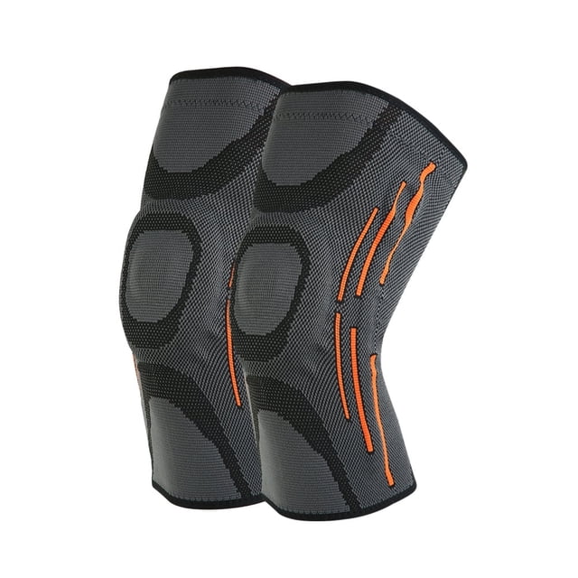 2pcs Ultra Knee Compression Sleeve - Professional Knee Brace Elastic Knee Wraps Patella Stabilizer with Silicone Gel Spring Support Knee Support Non-slip for Men Women