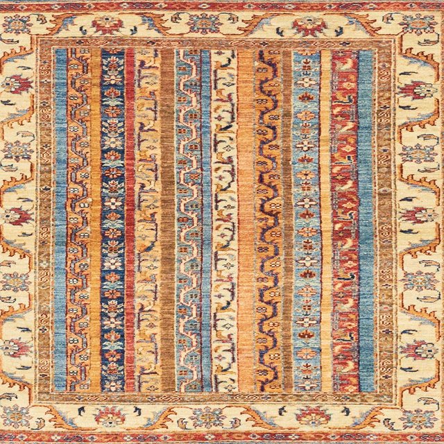 Ahgly Company Tapis d'Intérieur Carrés Abstraits Rouges Abstraits pour Aire, 6 Pieds Carré