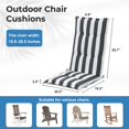 thumbnail image 2 of Aoodor High Back Tufted Patio Chair Cushions Set of 2 for Outdoor Rocking Chairs, 47 x 21 x 2.4 Inch Patio Seat Cushions for Dining Chairs, Adirondack Chairs, Grey Stripe, 2 of 7