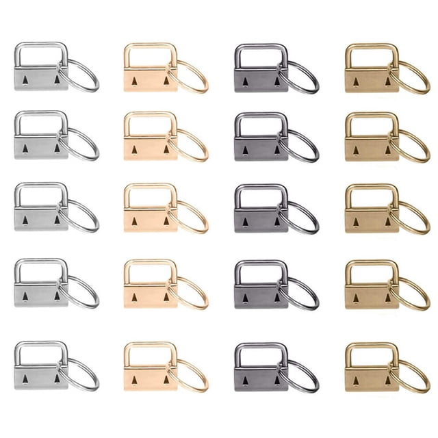 Lot de 20 Porte-Clés Rigides Durables Utiles 25 mm pour Bricolage. Ensemble de 20 Porte-Clés en Fer en Quatre Couleurs, avec Anneaux de Clés Attachés pour une Utilisation Facile. Parfait pour Fabriquer des Dragonnes, Cordons, Porte-Clés et Accessoires de Voyage. Format Compact 25 mm pour Plus de Commodité.