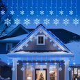 thumbnail image 1 of 13 Ft 192 LED Snowflake Christmas Icicle Lights 16 Drops 8 Modes Timer IP65 Waterproof, 1 of 4