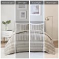 thumbnail image 3 of Kent 3 Piece Striped Herringbone Oversized Comforter Set, 3 of 9