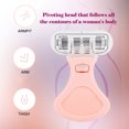 thumbnail image 3 of Women's 6-Layer Blade Manual Shaver with 55-Degree Pivoting Head - Curved Skin Fit, Reduced Pulling - Portable Mini Razor for Legs, Armpits - Purple ABS+TPR Body, Includes Cutter Holder, Head &, 3 of 6