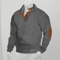 thumbnail image 4 of FAIWAD Mens Long Sleeve Pullover Tops Stand Collar Button Down Classic Color Block Plus Size Tops, 4 of 4