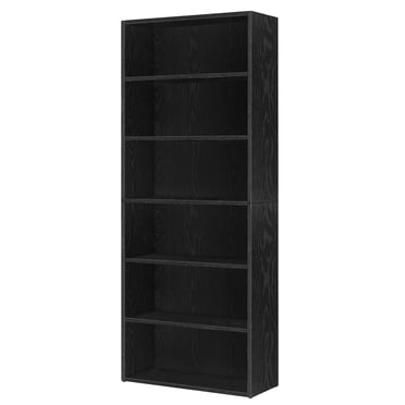 VASAGLE Bookshelf, 23.6 Inches Wide, 6-Tier Open Bookcase with Adjustable Storage Shelves, Floor Standing Unit, Ebony Black