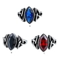 thumbnail image 1 of Men Crystal Ring Party Ceremony Wedding Boys Vintage Style Simple Design Portable Steel Rings Hand Jewellery Birthday Gift Red Size 12, 1 of 6