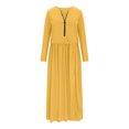 thumbnail image 4 of Gspmoly Robes pour Femmes Grande Taille, Robe Décontractée pour Femmes à Taille Élastique à Manches Longues avec Fermeture Éclair, Robe à Col en V, Robe de Cocktail, Aubaines, 4 of 4