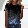 thumbnail image 2 of TSADFHJI Chandails pour Femmes en Coton Mode Décontractée pour Femmes Dégradé à Paillettes Imprimé Col Rond T-Shirt Ample, 2 of 5