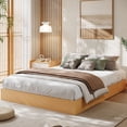 thumbnail image 1 of Modern Floor-Standing Platform Bed Frame, Wooden Bed Frame Without Headboard, Solid Wood Slat Foundation, No Box Spring Needed, Easy Assembly, for Bedroom, Dorm, Small Spaces, 1 of 5
