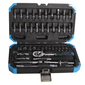 FIXTEC Jeu d'outils de mécanique de voiture avec poignée à cliquet réversible rapide 1/4" (46-Pieces)