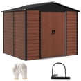 thumbnail image 1 of Outsunny 8'x7' Outdoor Storage Shed Garden Shed w/ Lock, Teak, 1 of 10