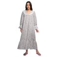 thumbnail image 1 of Moomaya Robe de Nuit Maxi pour Femmes en Coton à Col en V Imprimé avec Bordure Volantée, 1 of 5