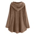 thumbnail image 4 of Womens Cardigan Plus Size Button Plush Tops Hooded Loose Cardigan Wool Coat Winter Jacket Navy Xl, 4 of 5