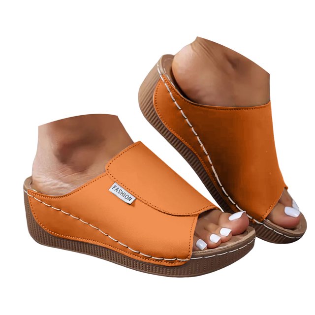 DXOUPM Sandals for Women Wedge Comfortable Breathable Open Toe Casual Beach Summer Sandals