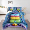 thumbnail image 1 of Erosebridal Rainbow Stars Bedding Queen Comforter Set, Girly 3D Star Print Down Comforter, Princess Bedroom Decor, Reversible 3 Pieces, 1 of 8