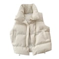 thumbnail image 1 of Kcodviy 2025 Autumn Winter Ladies Down Jackets for Winter Oversized Solid Puff Padded Womens Plus Size Snowboard Jacket Vest, 1 of 4