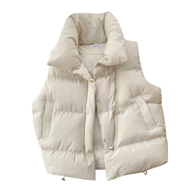 Kcodviy 2025 Autumn Winter Ladies Down Jackets for Winter Oversized Solid Puff Padded Womens Plus Size Snowboard Jacket Vest