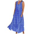 thumbnail image 1 of Robes d'Été pour Femmes Robe de Plage en Lin Col Décontracté Ample Robe Midi avec Poches, 1 of 9