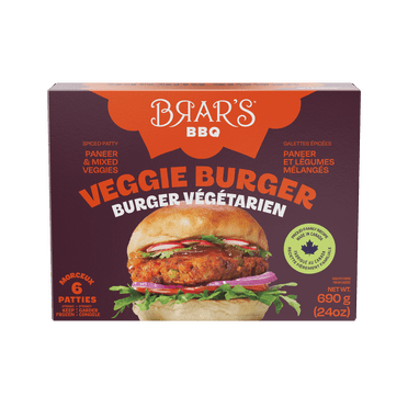 6 PIECES Galettes de hamburger végétariennes délicieusement assaisonnées de notre mélange d'épices secret et remplies de carottes paneer, de maïs et de pommes de terre.