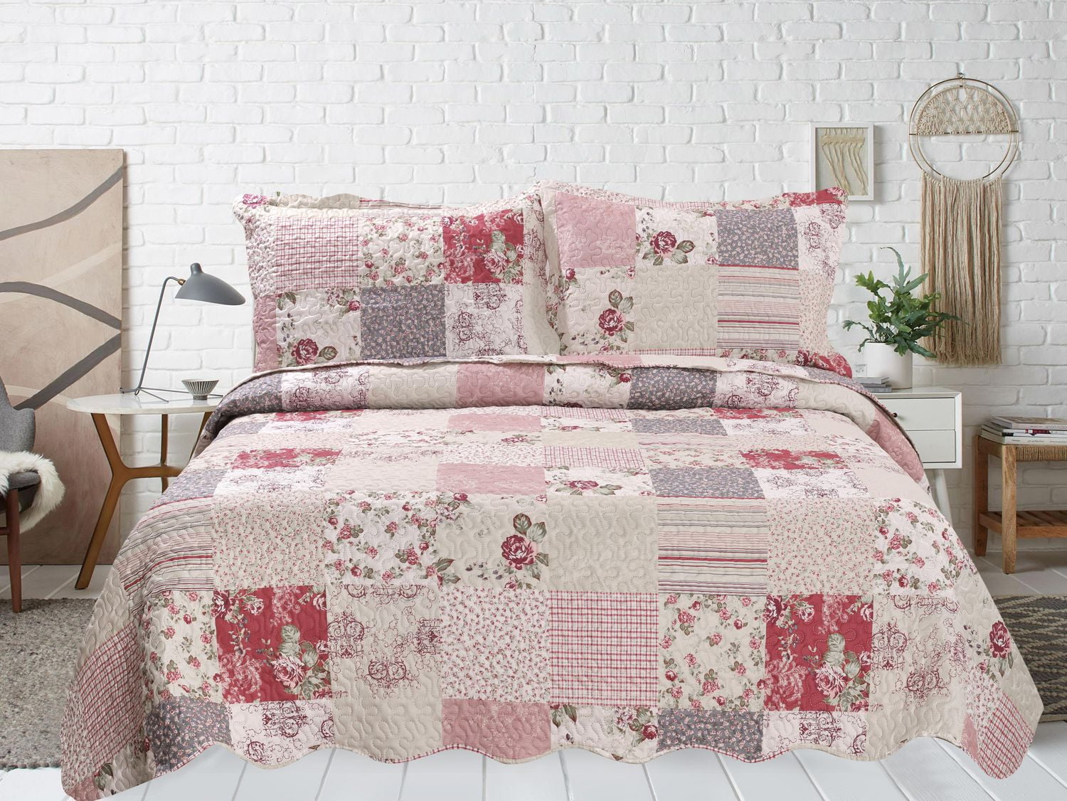 Marina Decoration Rich Printed Embossed Pinsonic Coverlet Bedspread Ultra Soft Bedding Summer Quilt Set with Shams