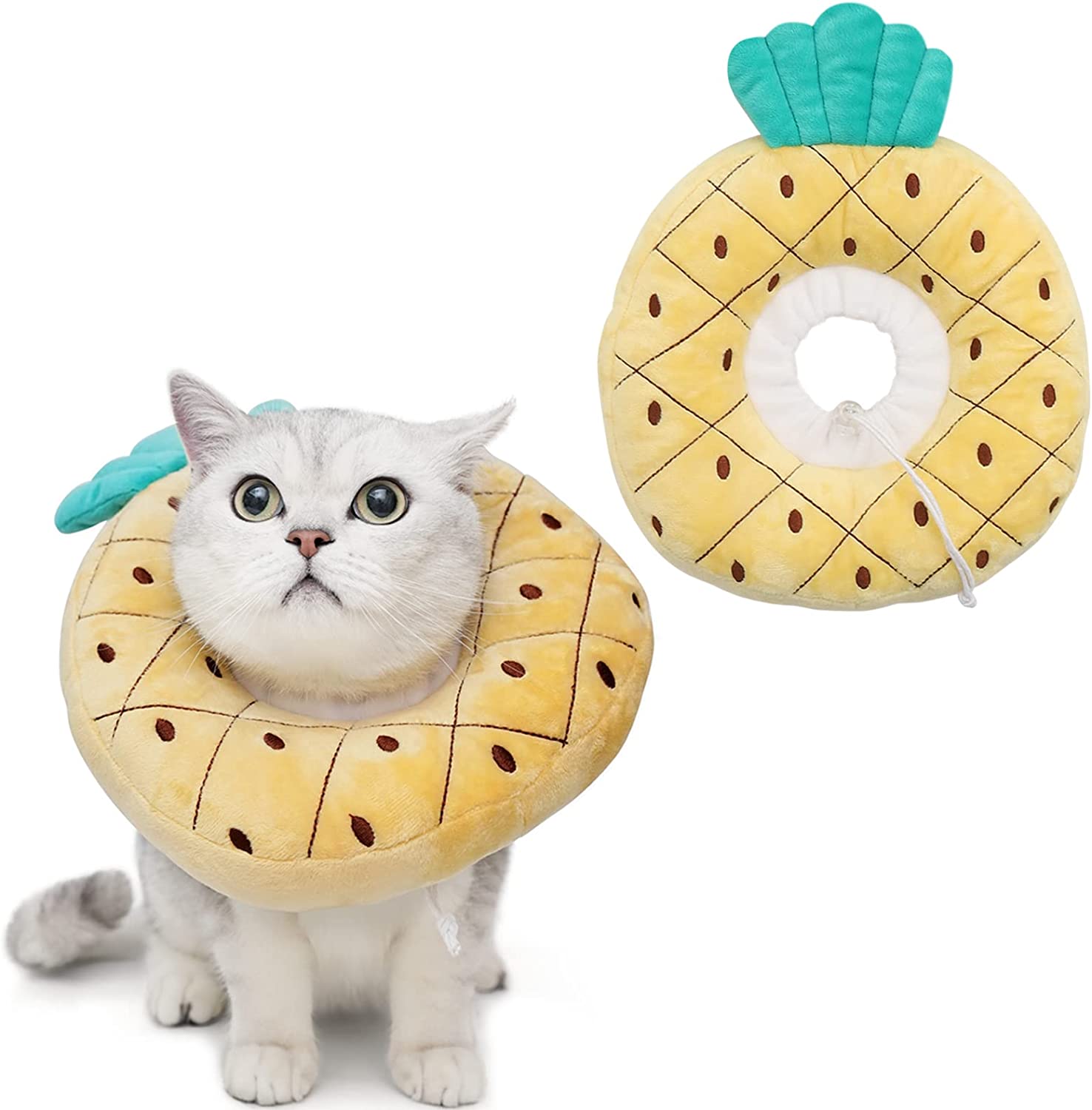 ORUYROP Collier Cône de Chat Ajustable Doux, Collier de Récupération Mignon pour Chat, Cônes de Chat après Chirurgie pour Chatons