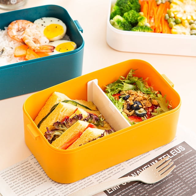 RKSTN Bento Box Bento Box, Plastic Double Layer Lunch Box, Microwave Oven Special Lunch Box, Separated And Sealed Picnic Box Bento Box