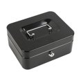 thumbnail image 1 of DOLITY Metal Cash Box with Lock Case Container with Keys for Kids Girls Boys Prizes Black, 1 of 9