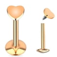 thumbnail image 1 of Filetage Interne 16 g Labret / Monroe avec Cœur à Dessus Plat - 3 Couleurs Disponibles, 1 of 3