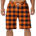 thumbnail image 1 of Diufon Men's Casual Shorts Spring Summer Wide Leg Loose Plaid Printed Elastic Waisted Drawstring Sport Shorts, 1 of 4