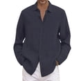 thumbnail image 1 of 2025 Chemise Homme Été Unie Décontractée Dragon à Boutons Grande Taille Chemise Ample Manche Grand Chemise Homme Col Rabattu Chemise à Boutons Manches Longues, 1 of 5