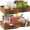 Chestnut, variant on Best Choice Products Set of 4 16x12in Woven Water Hyacinth Pantry Baskets w/ Chalkboard Label, Chalk Marker - Natural