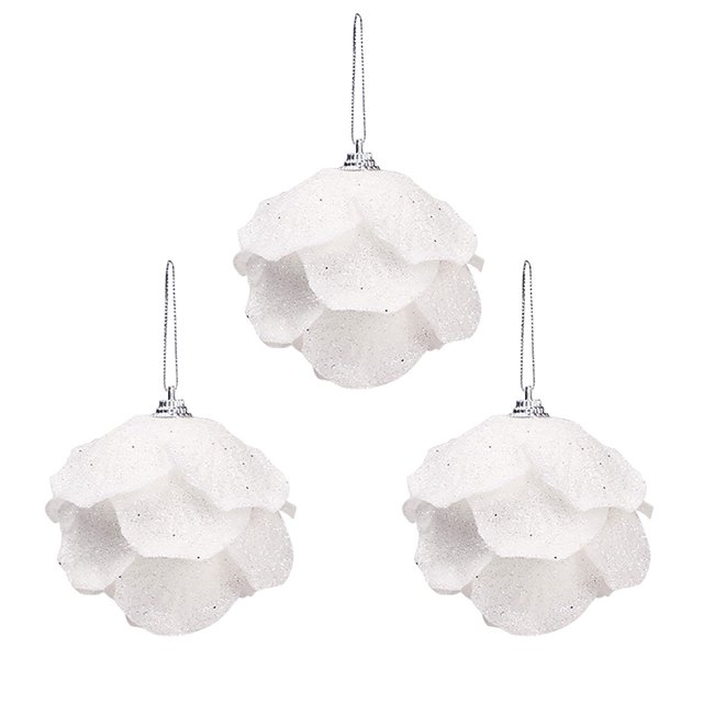Christmas Tree Decorations Set Pack of 3 Christmas Glitter Foam Balls Christmas Tree Decoration Christmas Balls 8Cm Christmas Tree Decoration Set Set of 3 Christmas Trees