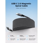 OXAA  USB C to USB C Cable 60W, Fast Charging Braided Magnetic Cable with E-Marker Chip, with Aluminum Connectors, 2-Pack