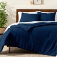 thumbnail image 1 of Bare Home Down Alternative Comforter Set - 2-Pieces - All Seasons - Twin/Twin-XL, Heather Dark Blue, 1 of 5