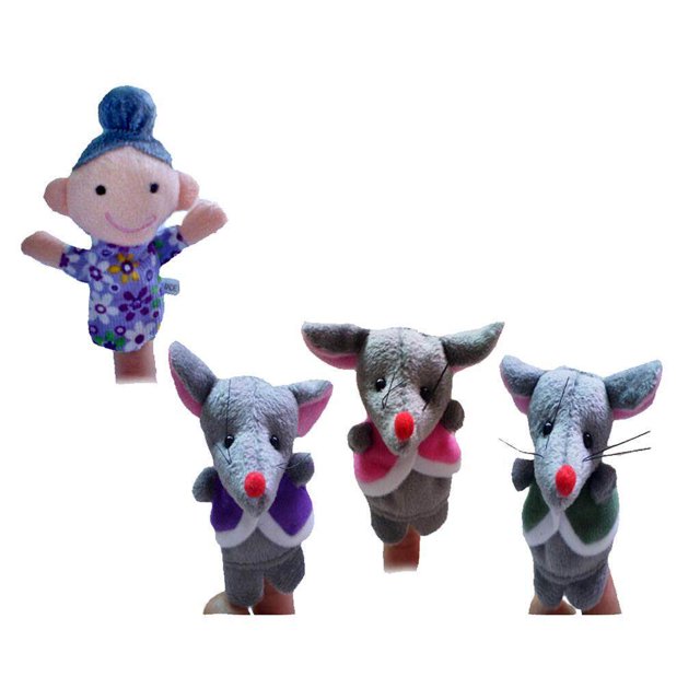 ziyahi Set of 4pcs Finger Puppets - Three Blind Mice