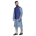 thumbnail image 2 of Atasi Kurta Pyjama pour Homme Veste Col Mandarin Indien Imprimé Ensemble de Tenue Ethnique, 2 of 5