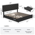 thumbnail image 2 of CazToi Queen Size Storage Bed 4 Drawers Adjustable Headboard 1000LB Capacity PU Leather Bed Frame, 2 of 8