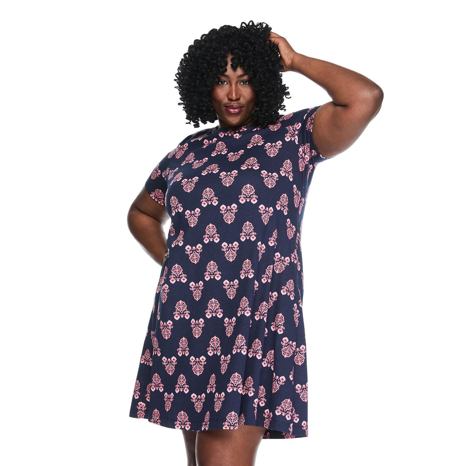 Robe t-shirt à encolure ras du cou Lane Bryant Plus pour femmes
