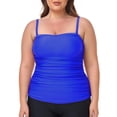 thumbnail image 2 of Ocean Blues Haut de Tankini Bandeau pour Femme, Haut de Maillot de Bain Froncé Seulement, Taille TTTG, 2 of 8
