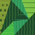 thumbnail image 1 of Ahgly Tapis d'Intérieur Lavable en Machine Carré Vert Émeraude Profond, 5 Pieds Carré, 1 of 7