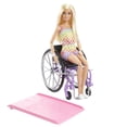 thumbnail image 1 of Barbie Fashionistas Doll #194 with Wheelchair & Ramp, Blond Hair, Rainbow Dress & Accessories, 1 of 5