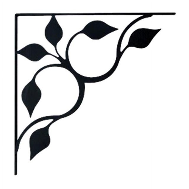Village Wrought Iron SB-109-M Medium Leaf Fan Shelf Brackets