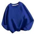 thumbnail image 1 of lcziwo Chandail pour Enfants à Col Rond, Chandail de Base Uni pour Enfants, Tunique Décontractée Oversize à Épaules Tombantes à Manches Longues, Mode Automne Hiver Sans Capuchon, Liquidation Bleu, 9 Ans, 1 of 4