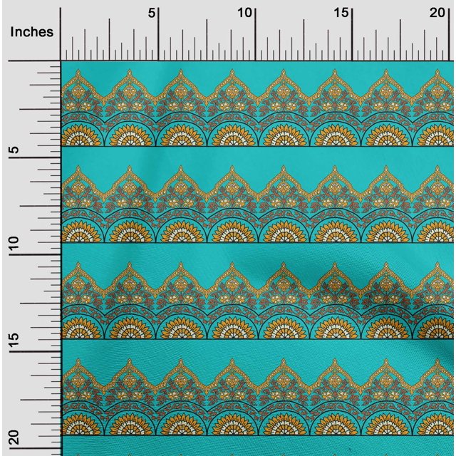 oneOone Cotton Silk Fabric Leaves & Floral Block Decor Fabric Printed BTY 42 Inch Wide