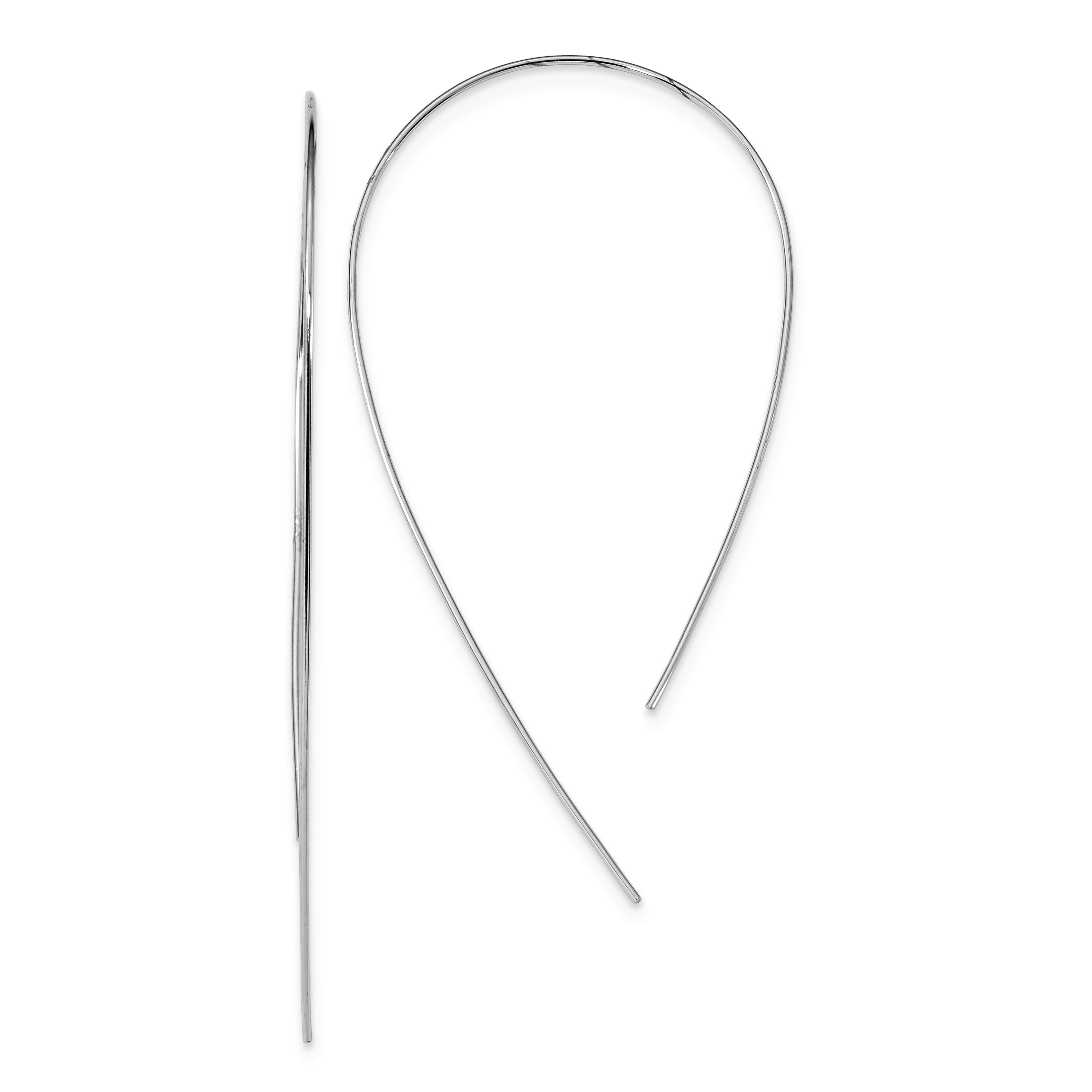 Boucles d'Oreilles en Argent Sterling Rhodié Poli QE13582