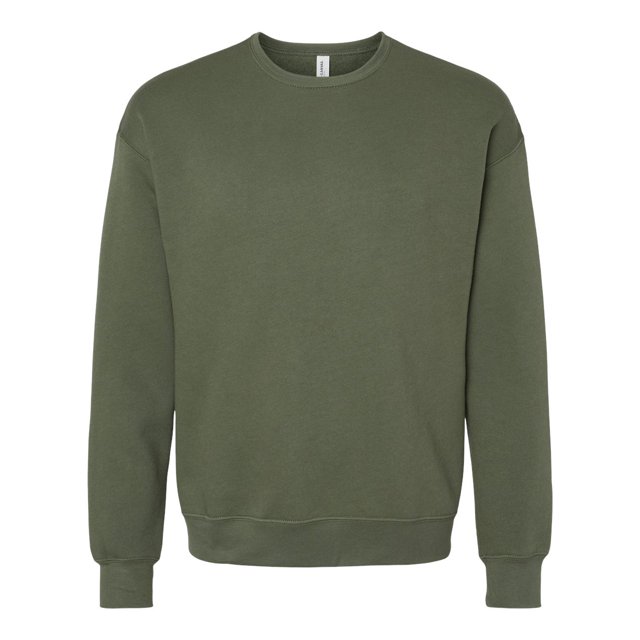 Bella Canvas Men`s Drop Shoulder Fleece, XS, Military Green